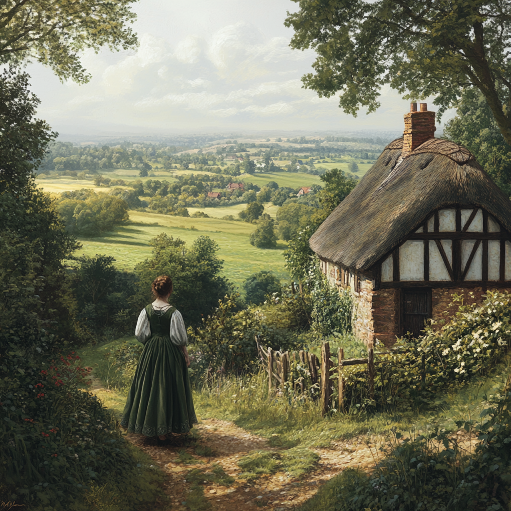 "Countryside cottage scenic view"