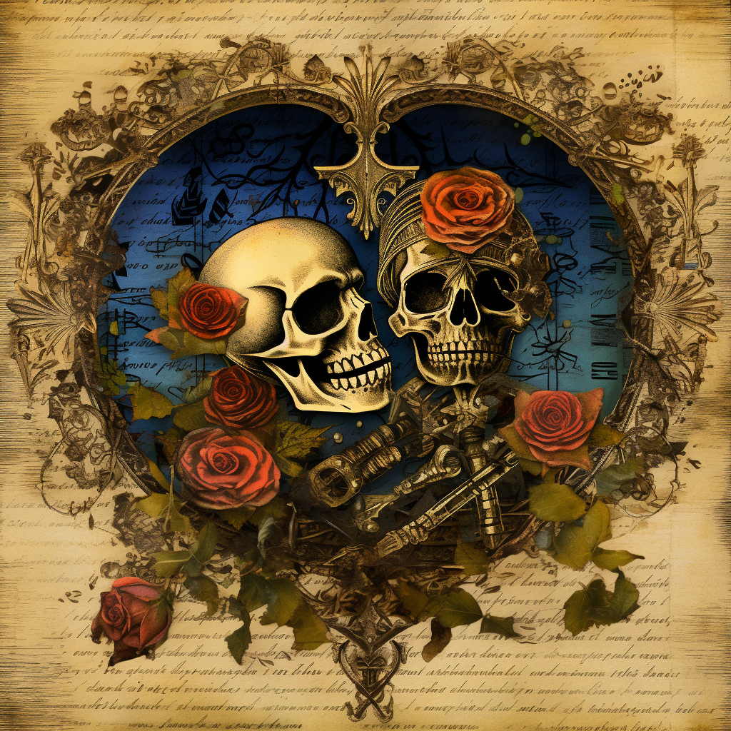 "Romantic Gothic Skull Art"