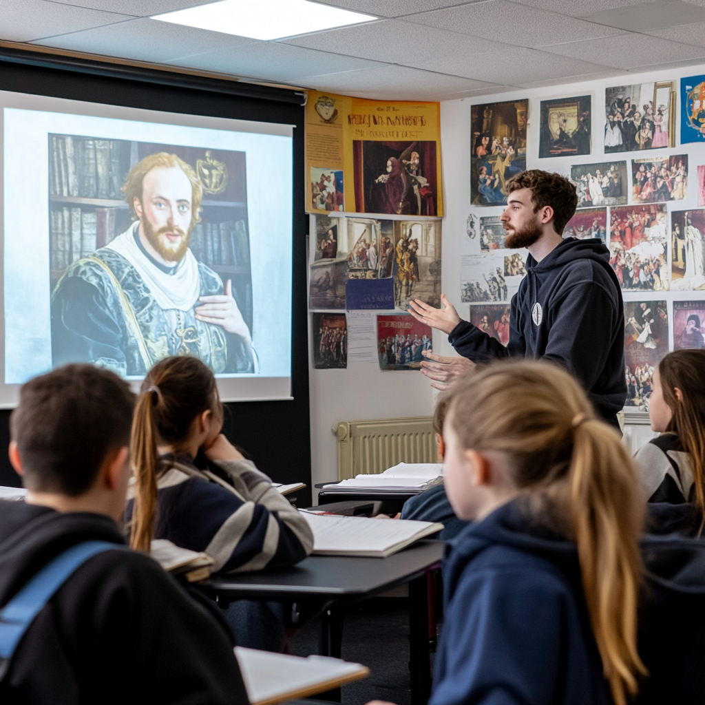 "Shakespeare lesson in classroom"