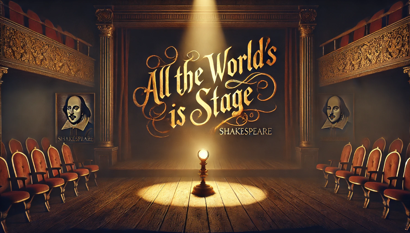 "Shakespeare theater stage spotlight."

