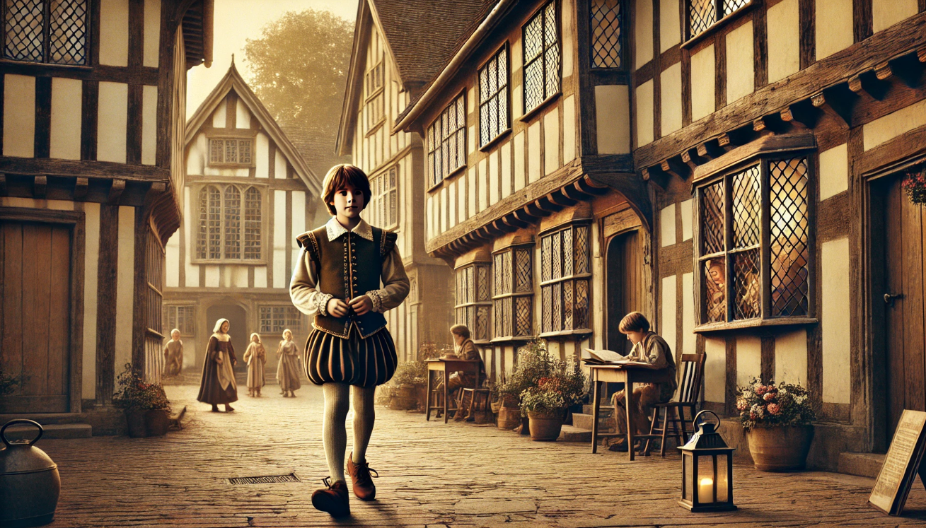 "Child in medieval village"