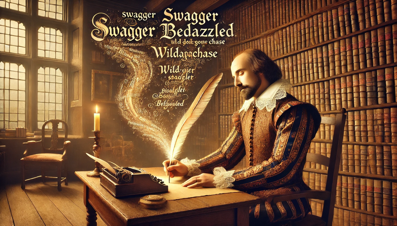 Shakespeare writing magical words
