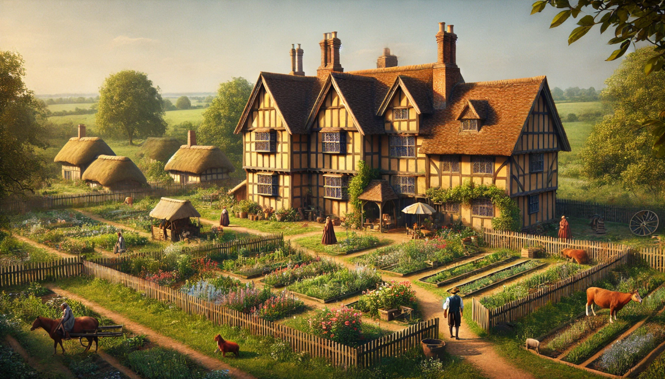 "Tudor village countryside garden"