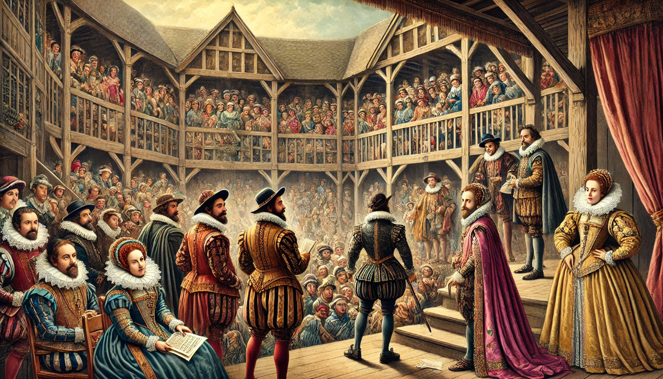 "Royal Elizabethan theater audience"