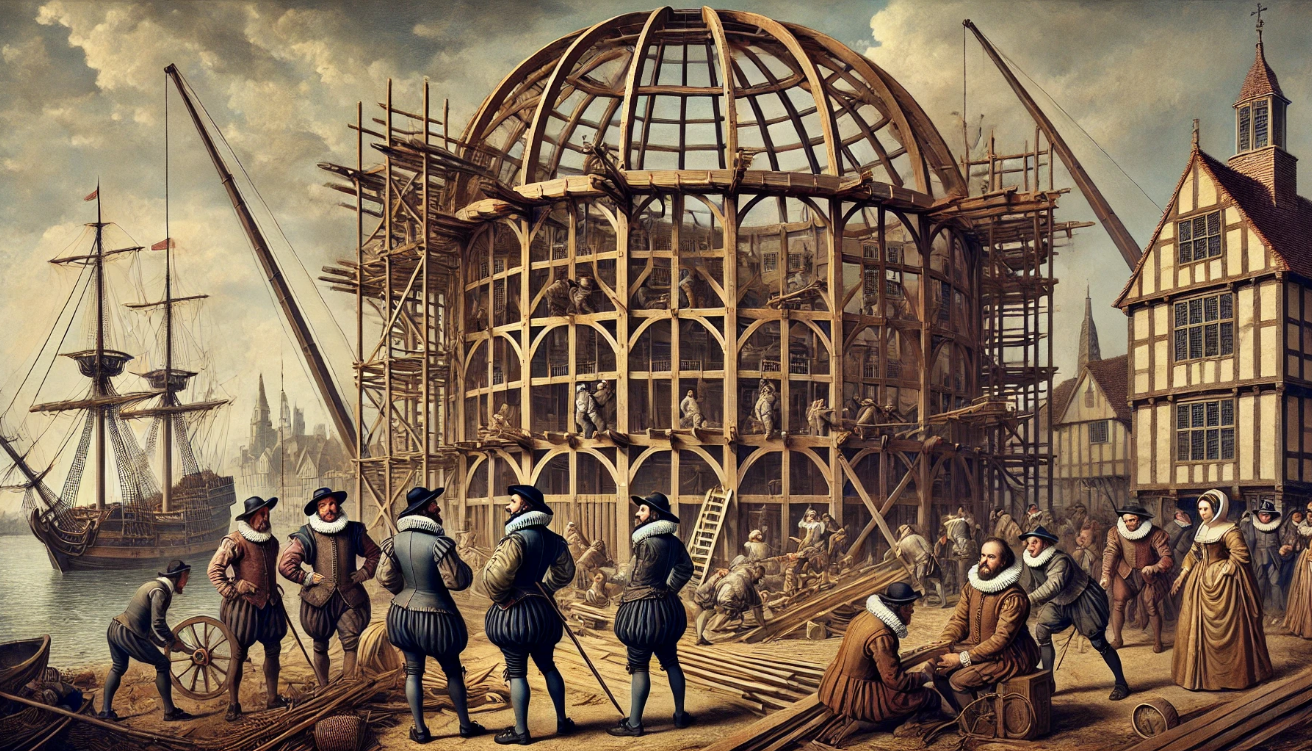 "Globe Theatre under construction" 