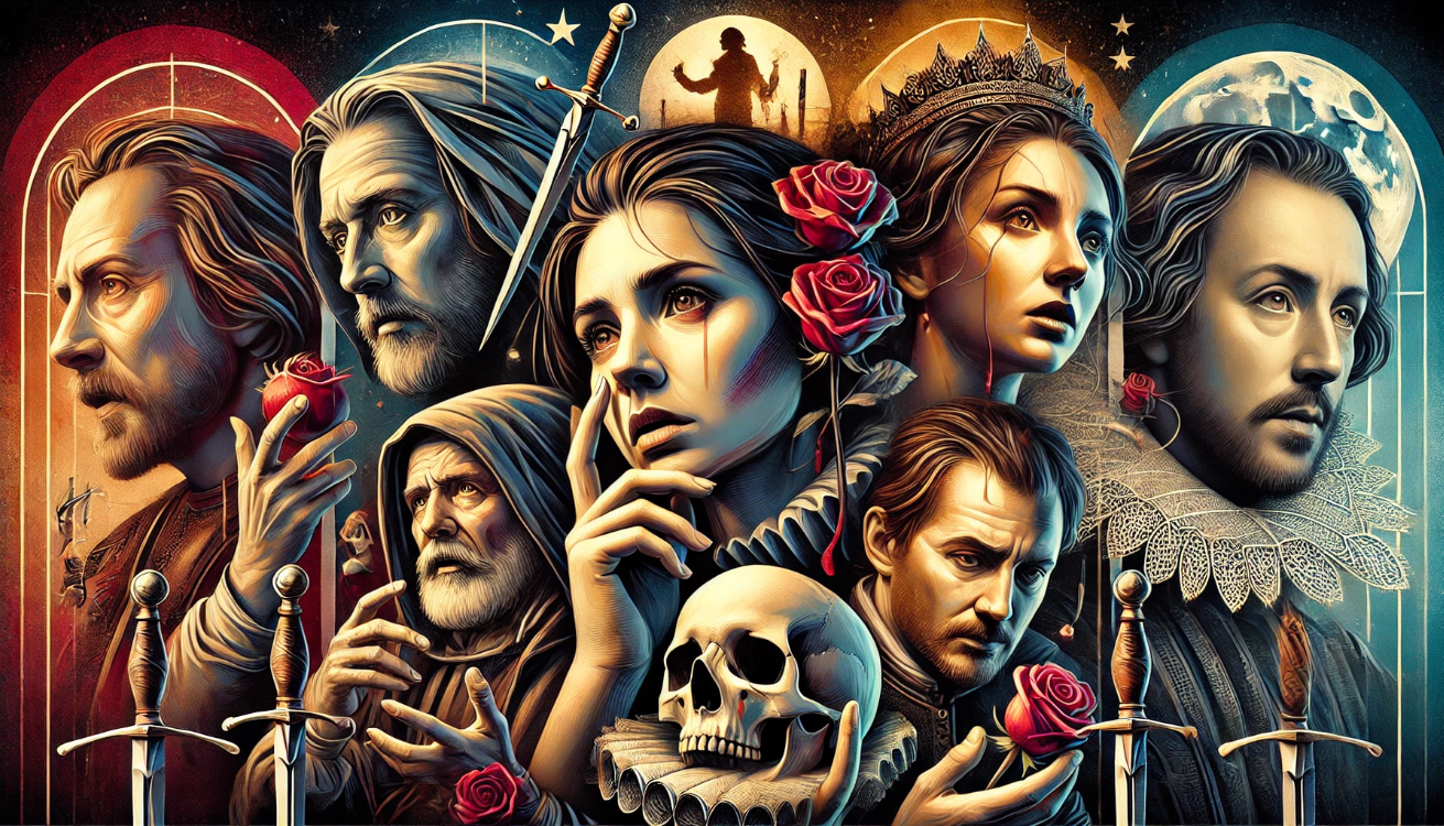 "Shakespearean characters with symbols"