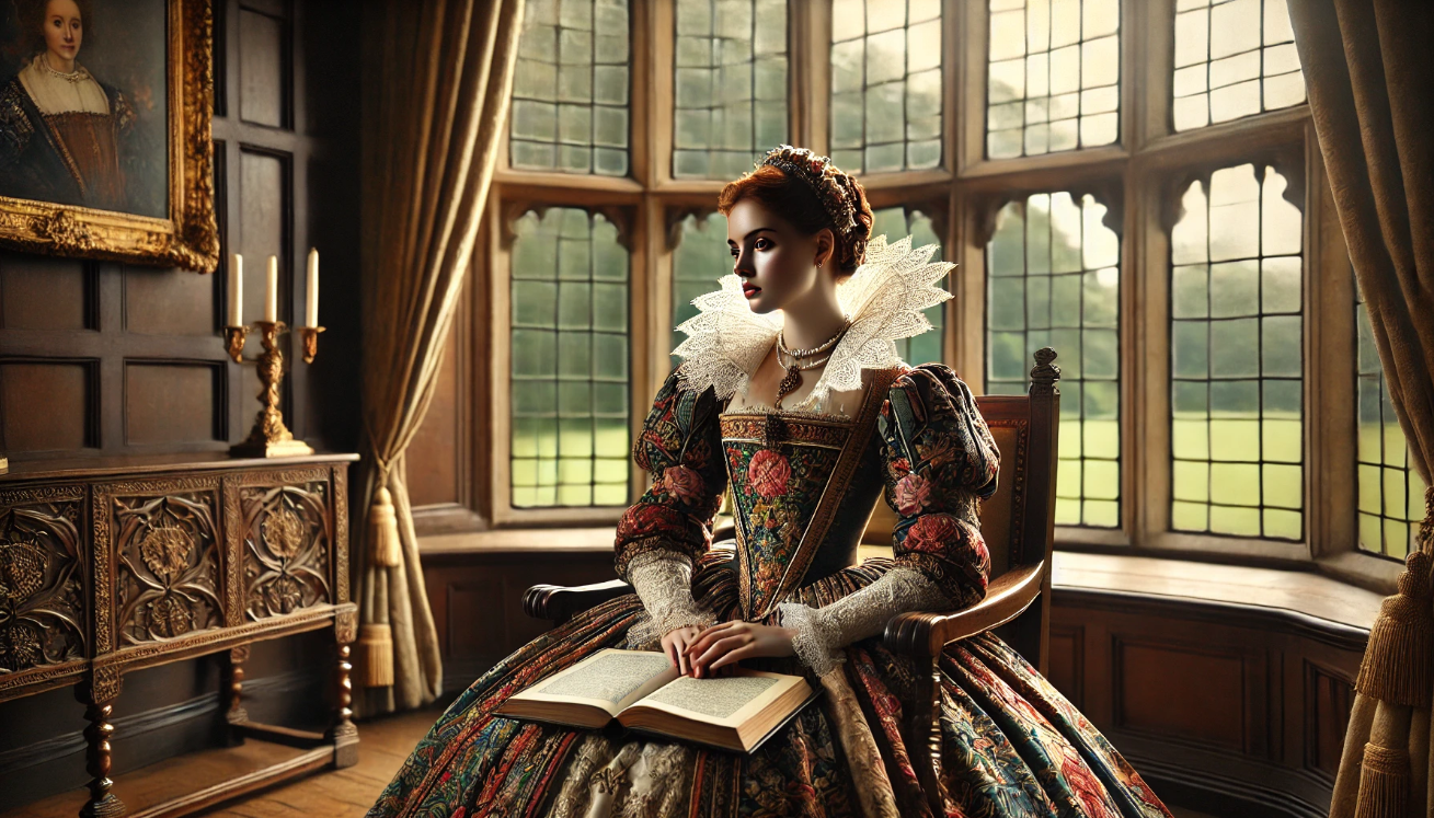 "Noble reading by window"