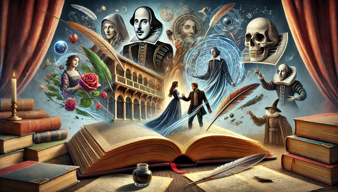 Magical Shakespeare literary scene.

