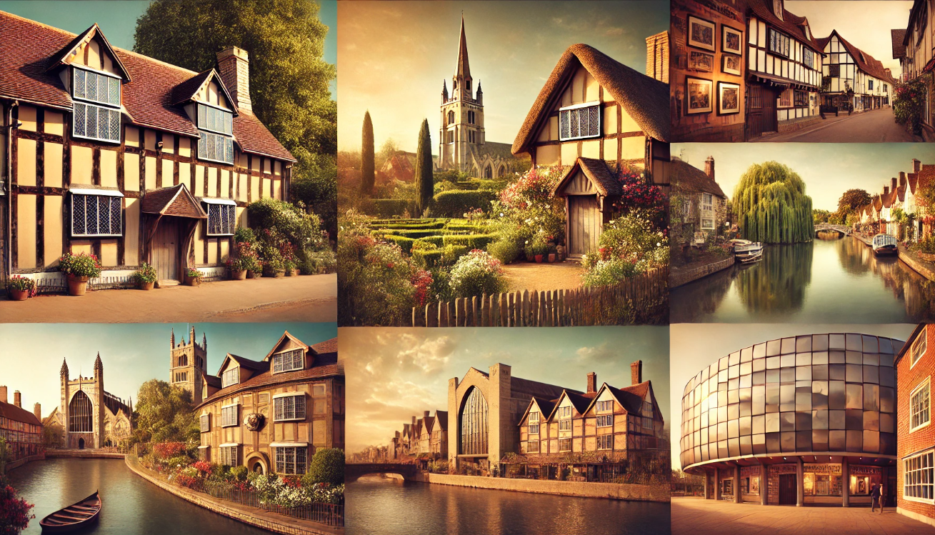 Charming English townscape collage