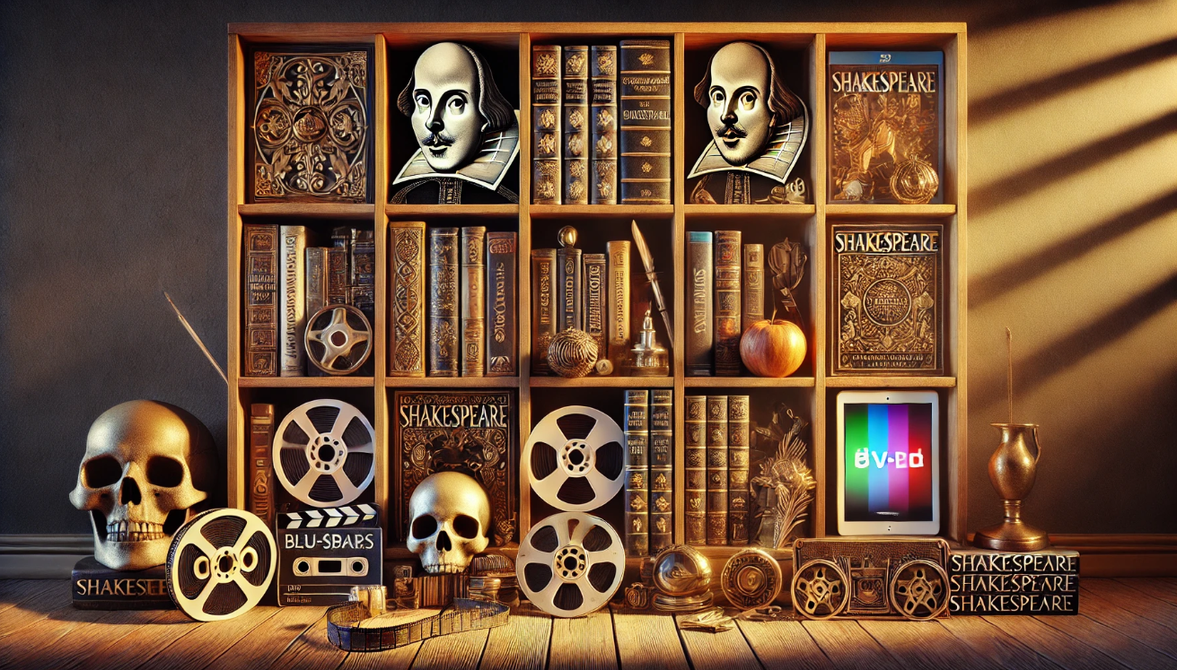 "Shakespeare bookshelf vintage collection." 