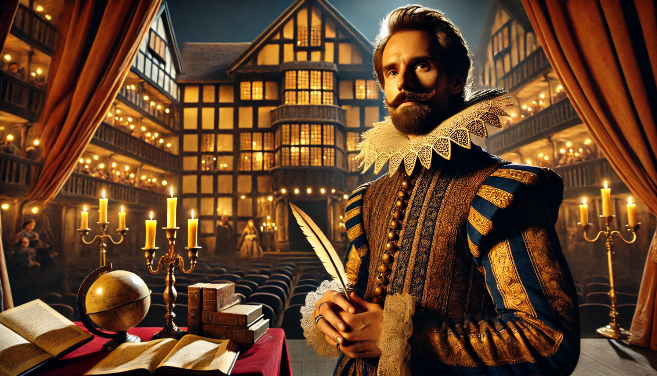 "Renaissance man with quill"