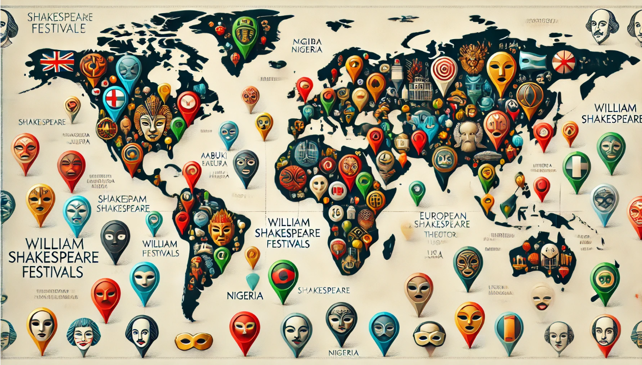 Global Shakespeare festival map

