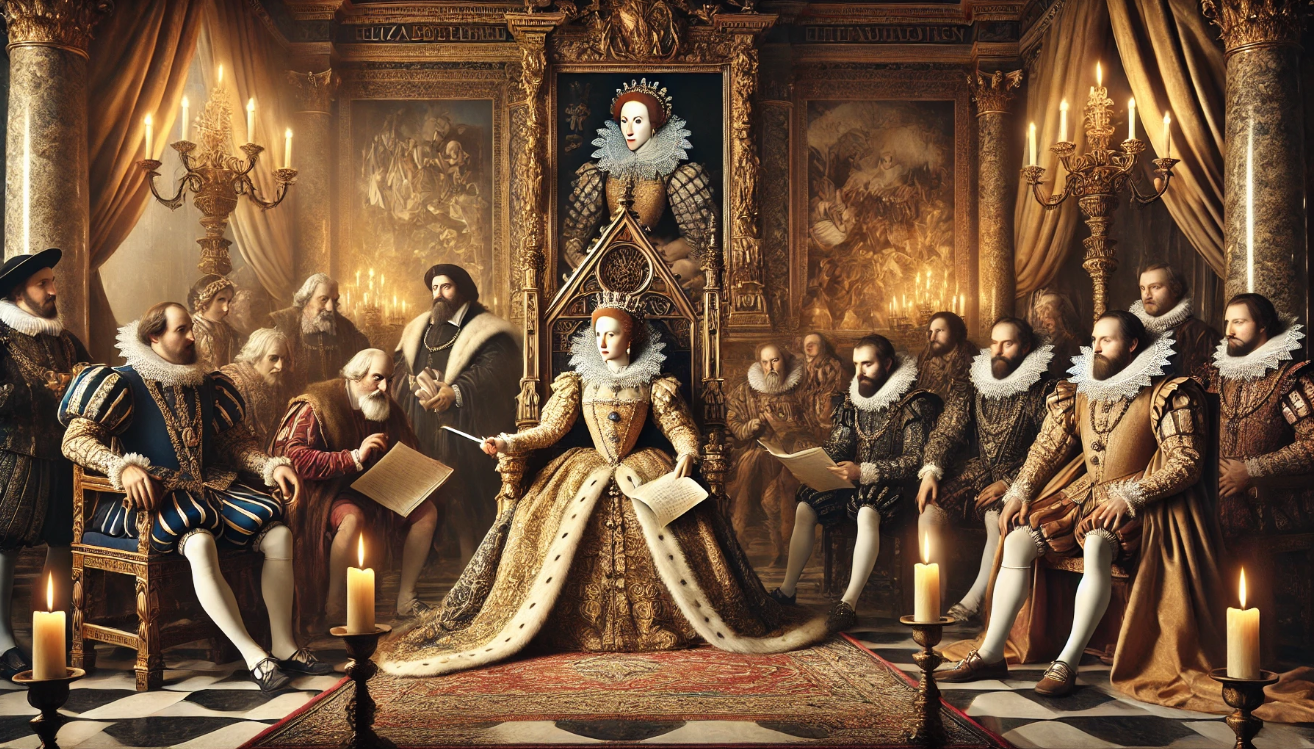 Elizabethan court with writers

