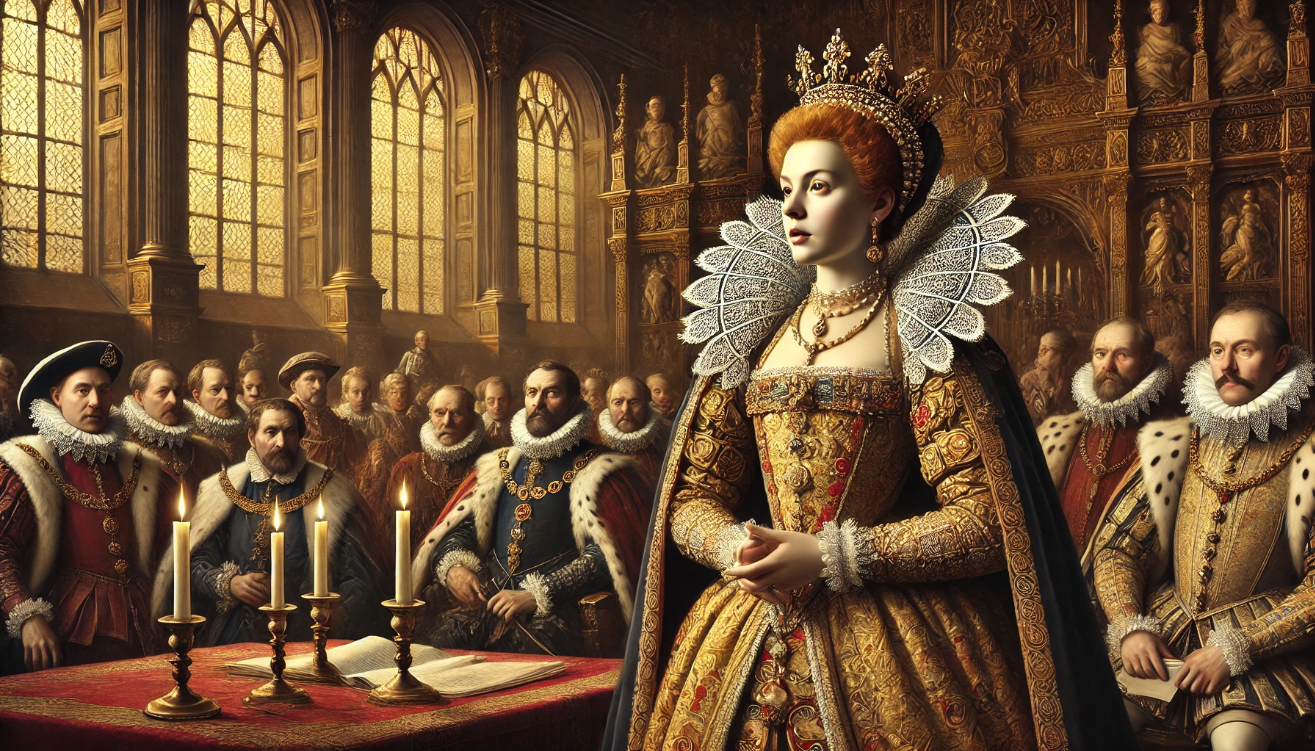 Elizabethan royal court gathering