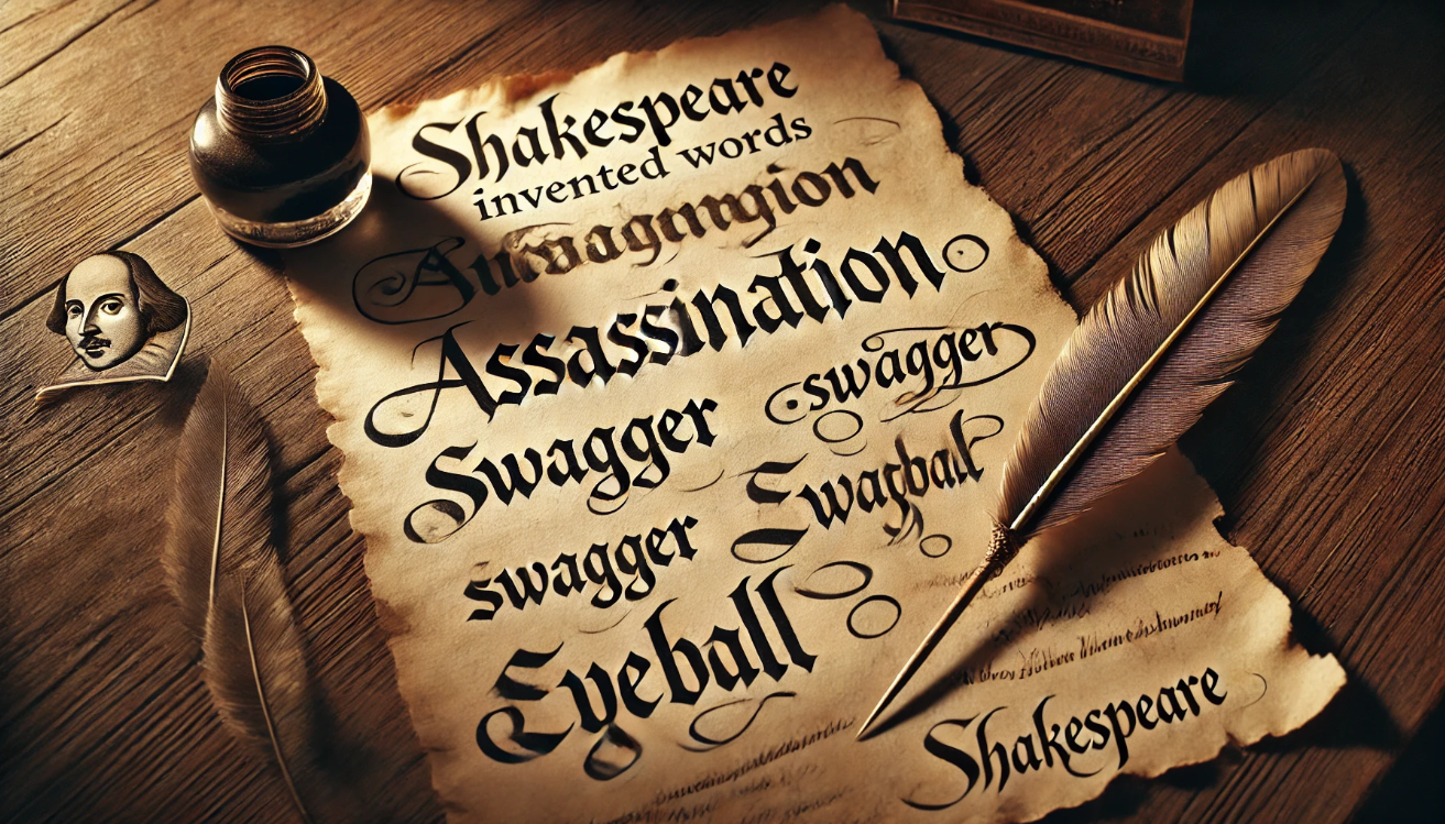 "Shakespeare's invented words parchment"
