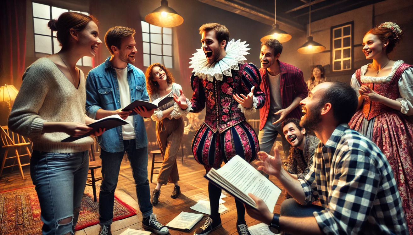 "Rehearsal of Shakespearean play"
