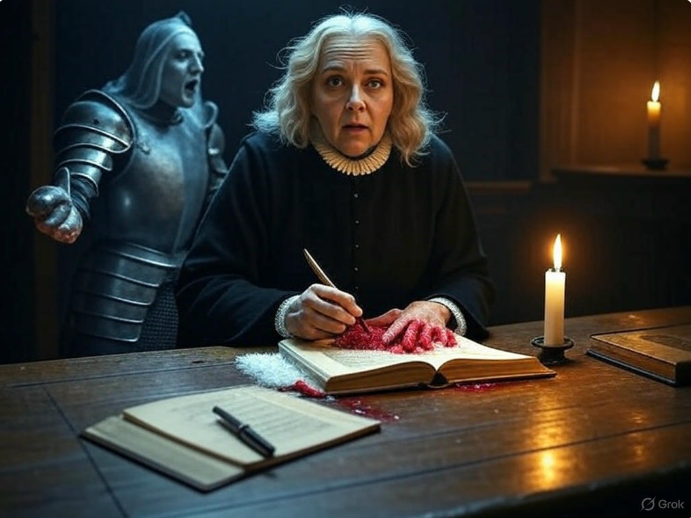 Historian shocked by blood

