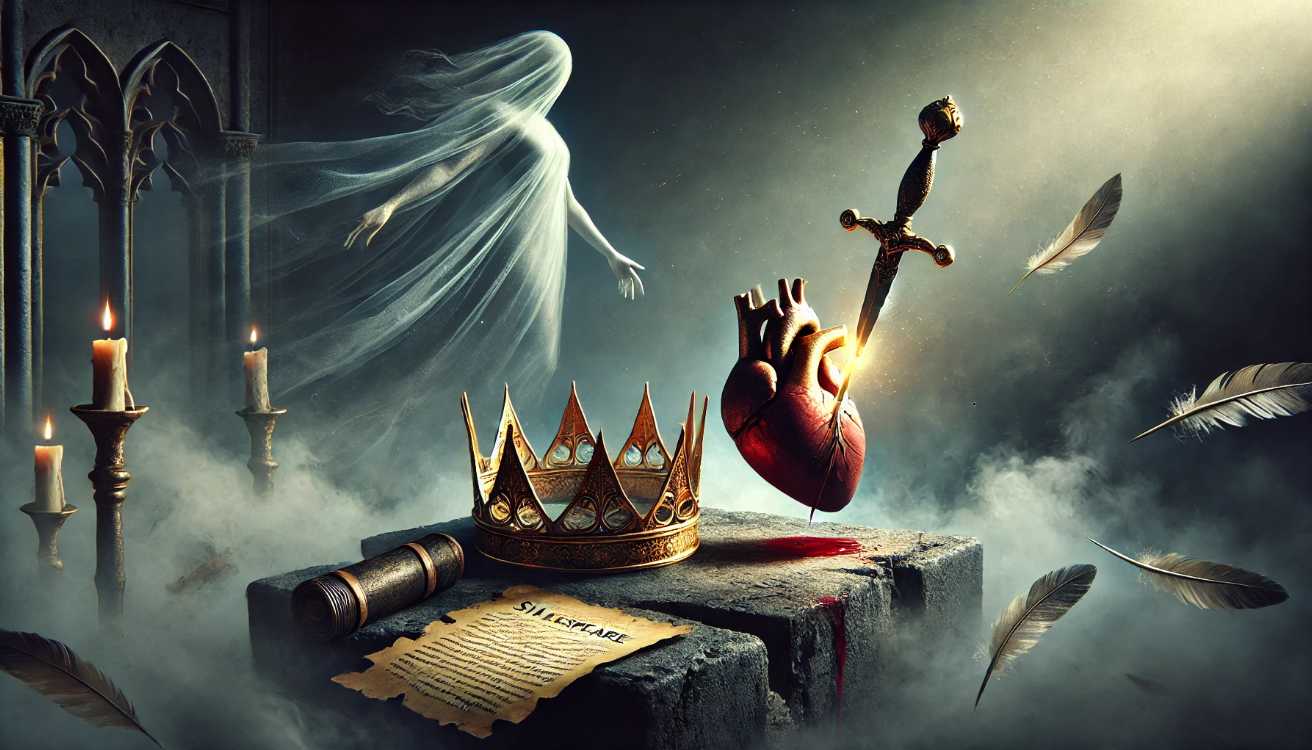 "Ghost above stabbed heart"