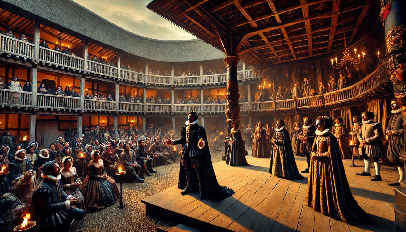 Elizabethan theater performance scene