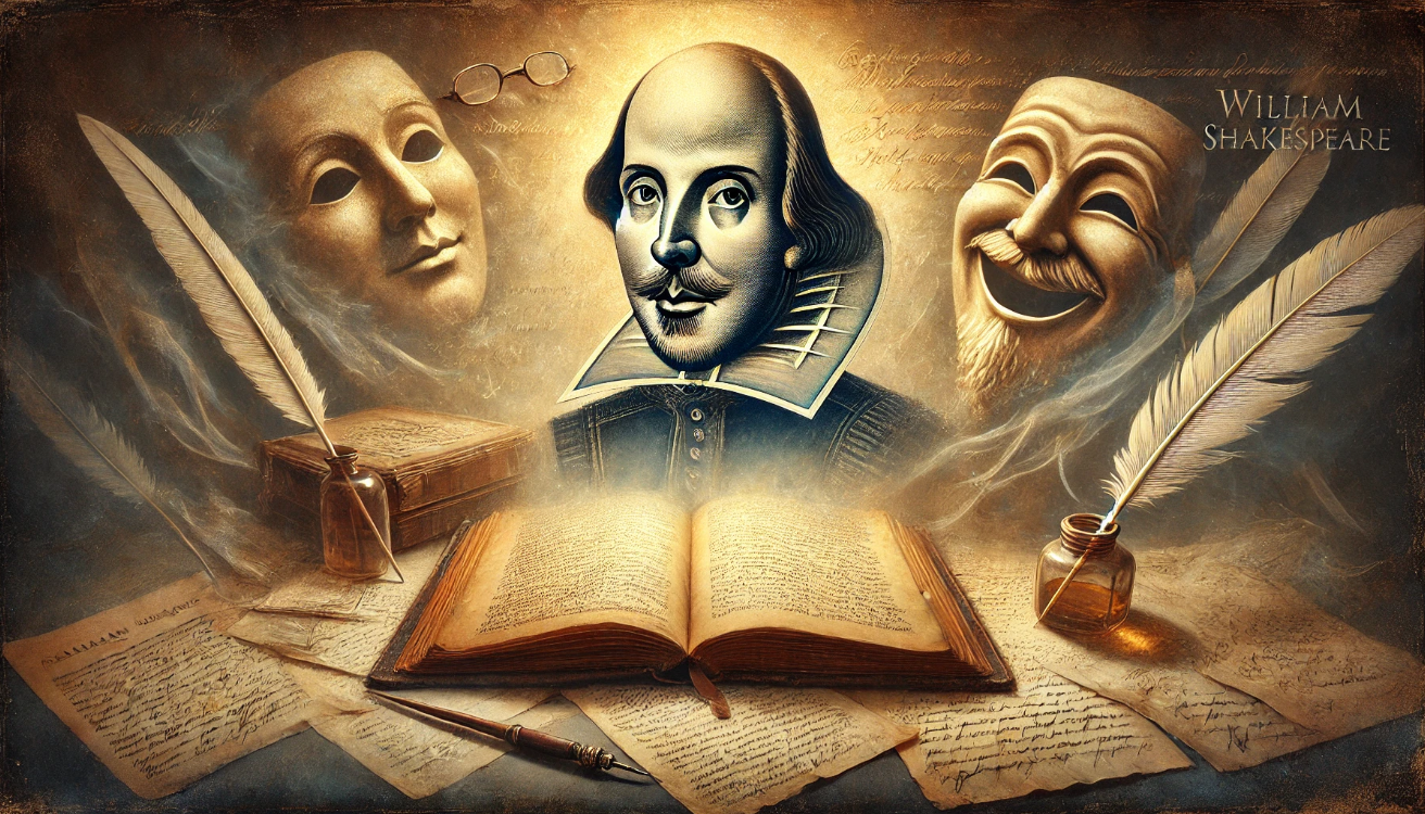 "Shakespeare with theater masks"