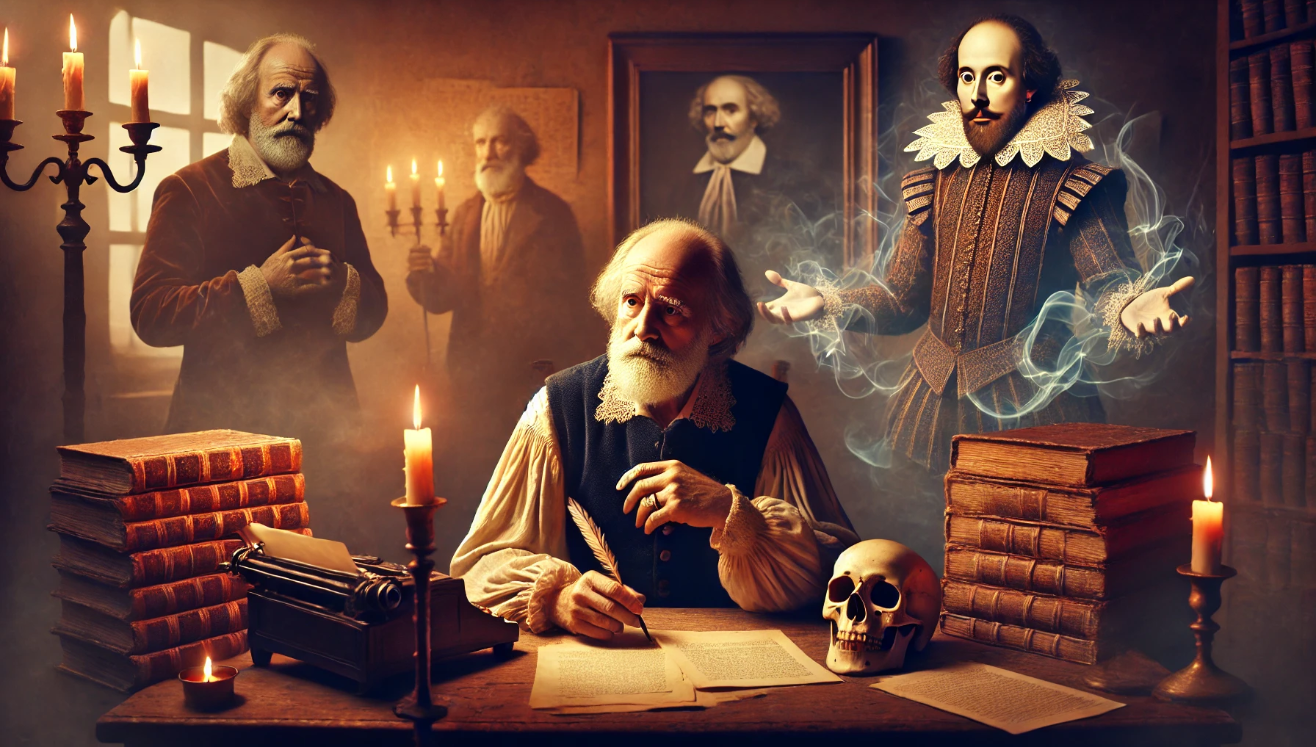 Scholar with ghostly muse