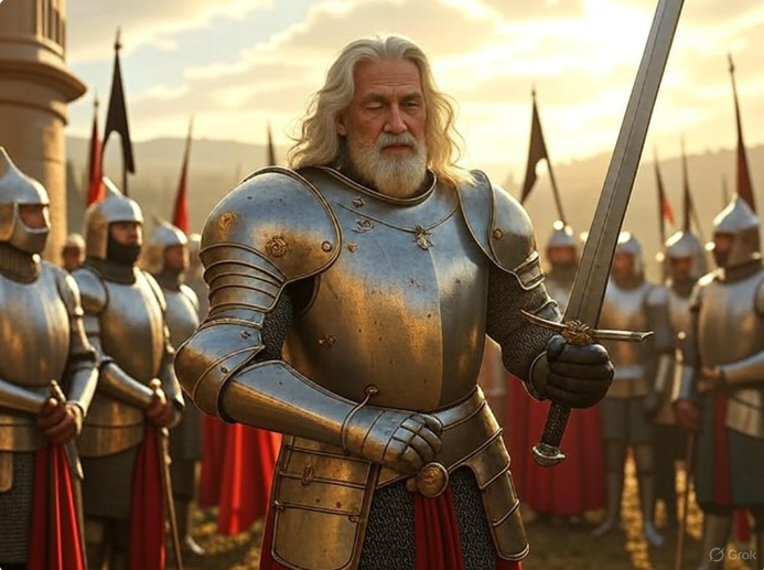 Armored knight holding sword

