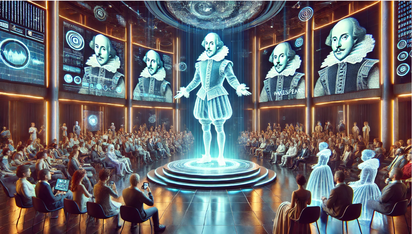 "Holographic Shakespeare presentation event"