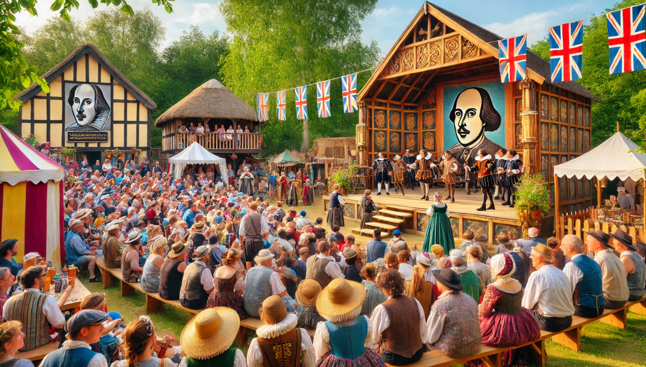 "Outdoor Shakespearean play performance"