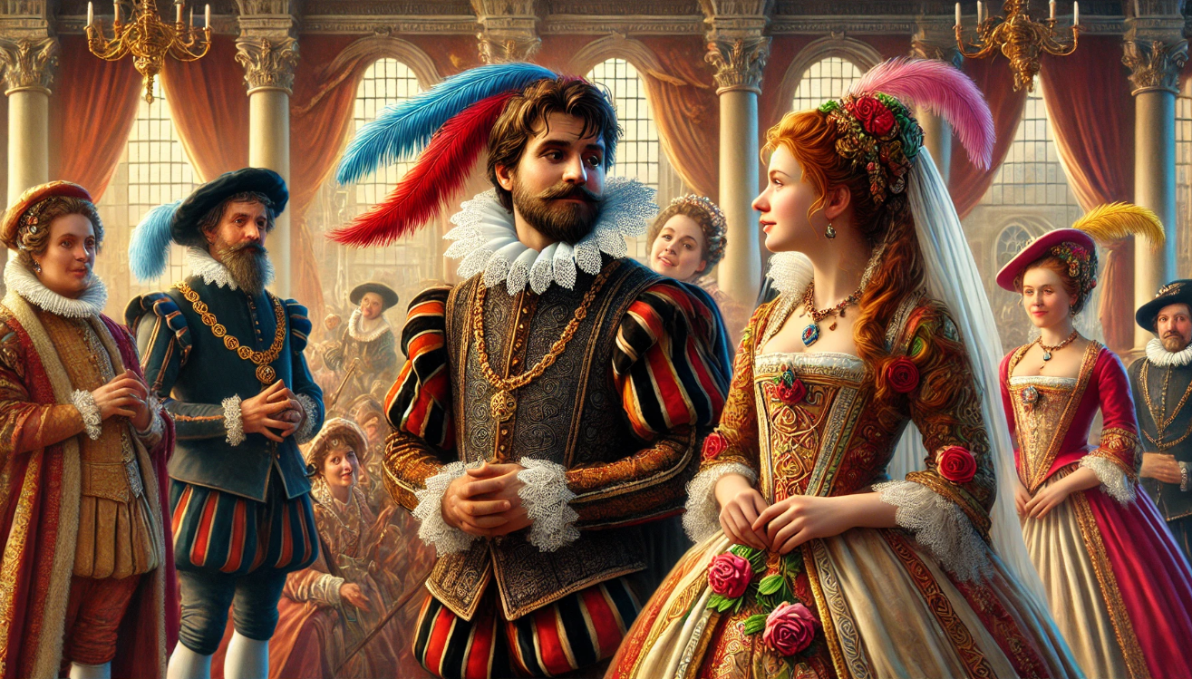 "Elizabethan couple at royal event"