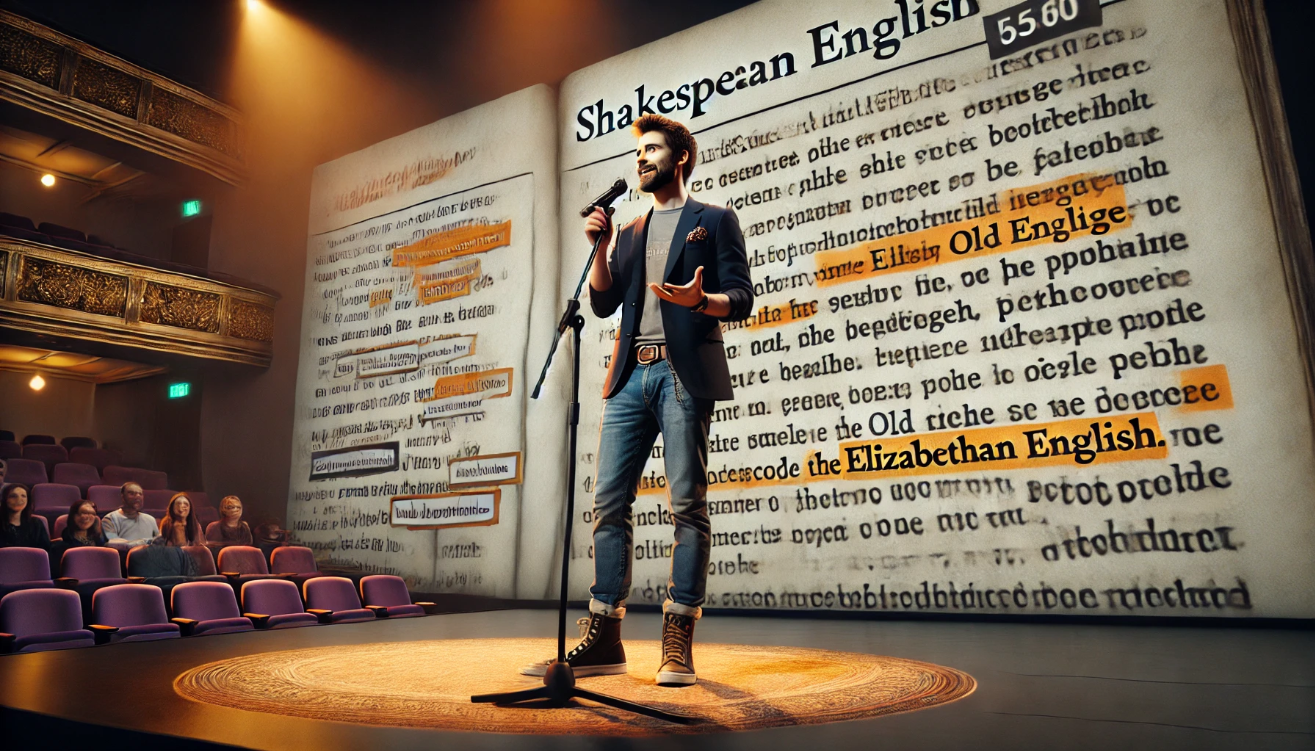 Shakespearean English stage presentation

