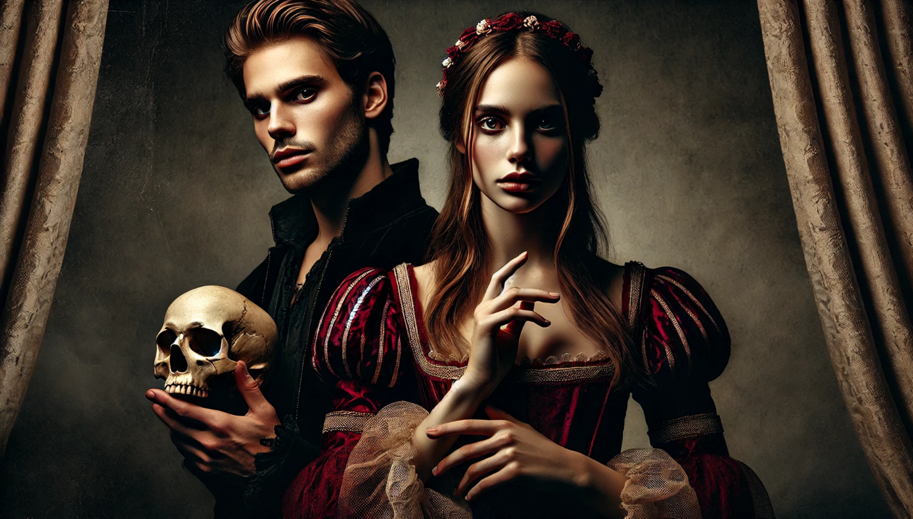 "Elizabethan couple with skull"
