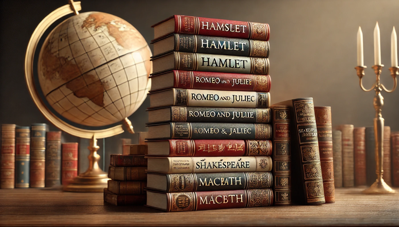 Stack of Shakespearean books
