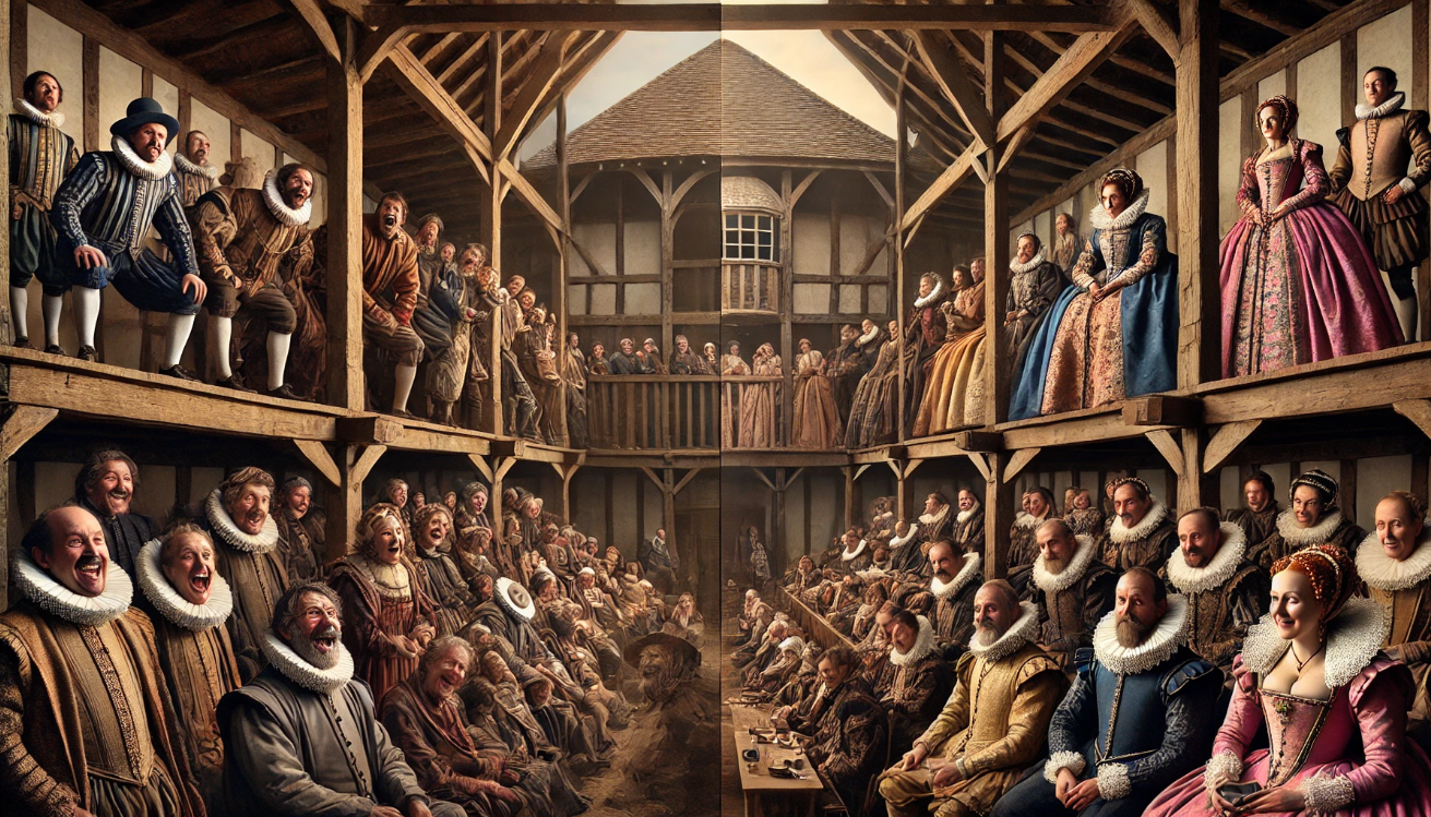 Elizabethan theater audience scene
