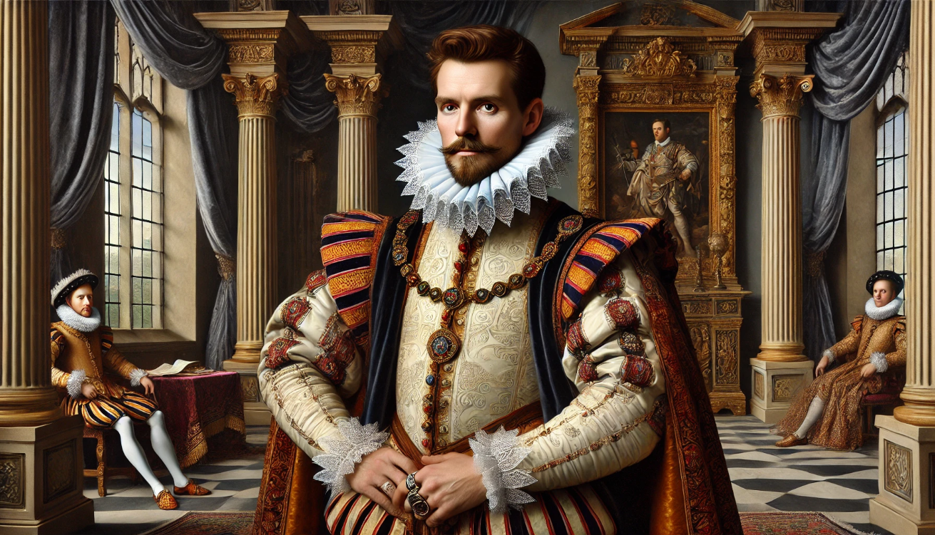 "Regal Elizabethan noble portrait"
