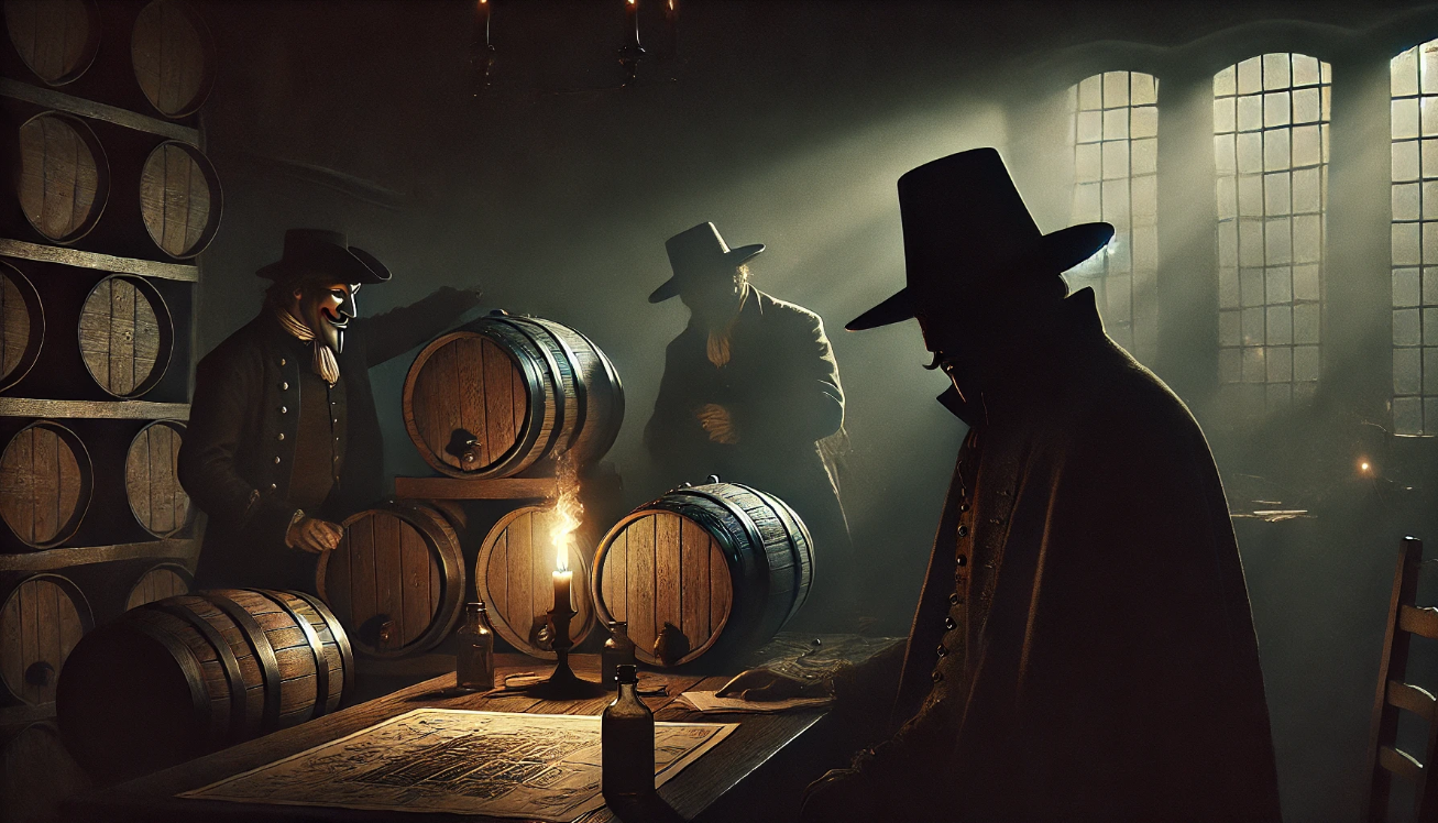 "Men plotting in cellar"