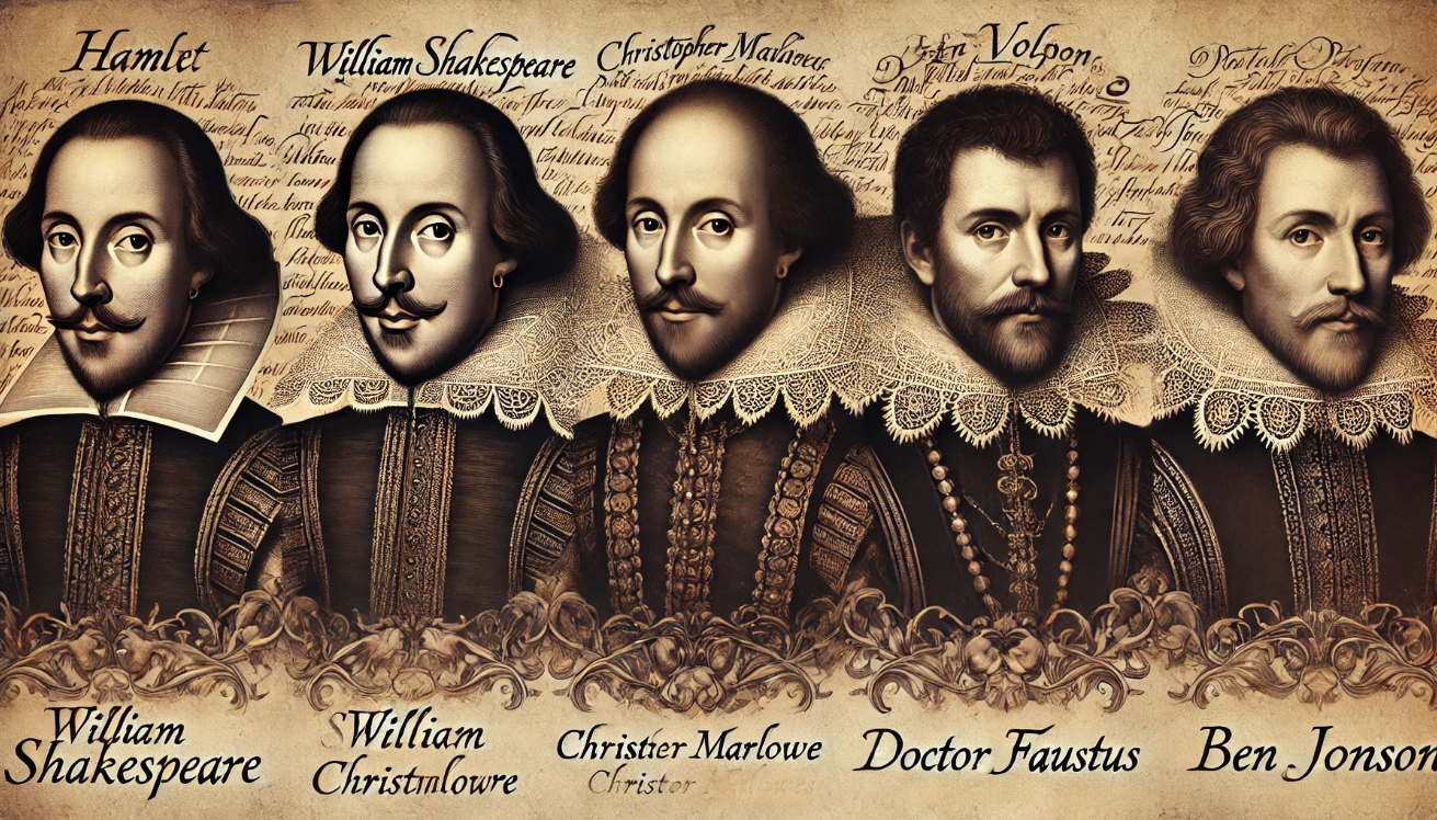 "Portrait of Elizabethan playwrights"