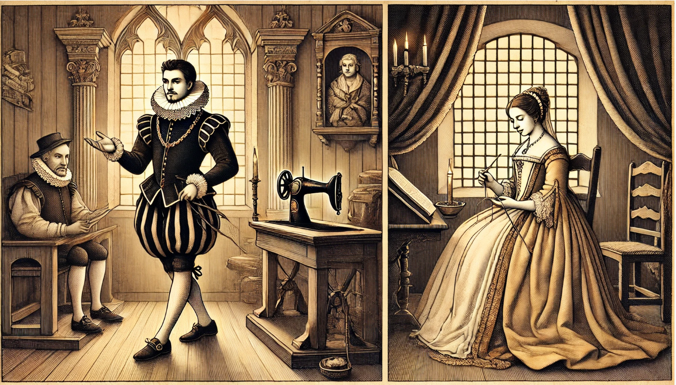 Elizabethan gender roles contrast 