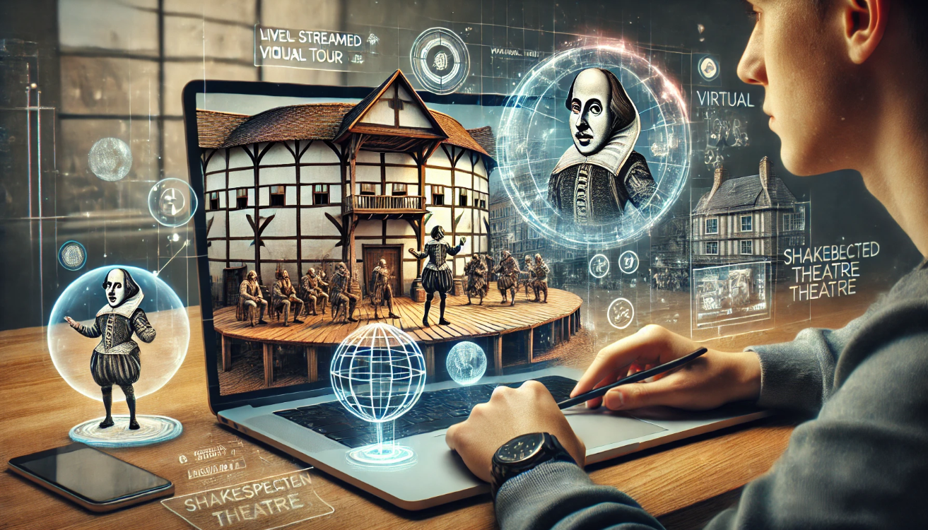 "Virtual Shakespearean theater experience"
