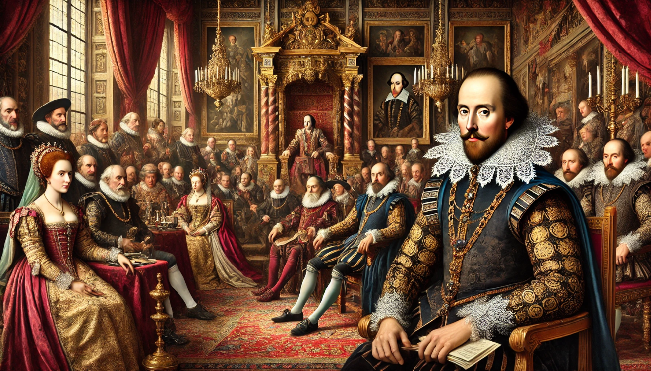 "Royal court with nobles"