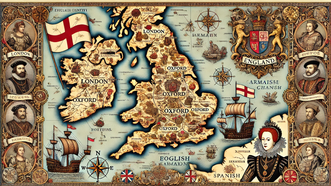 "Elizabethan map of England"