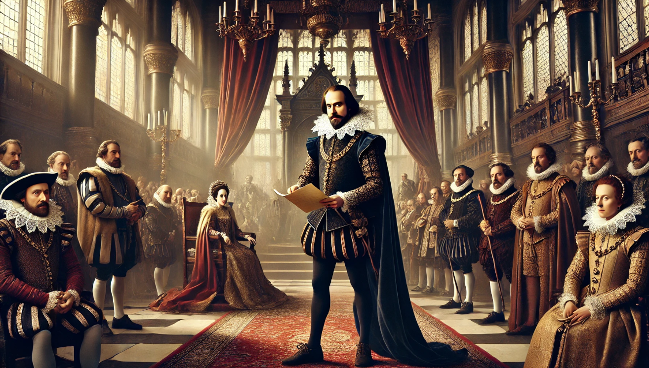 "Royal court with poet"