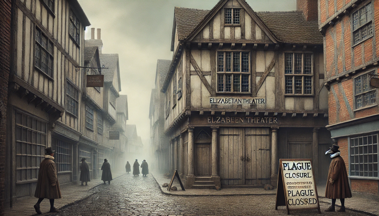"Plague-closed Elizabethan theater"