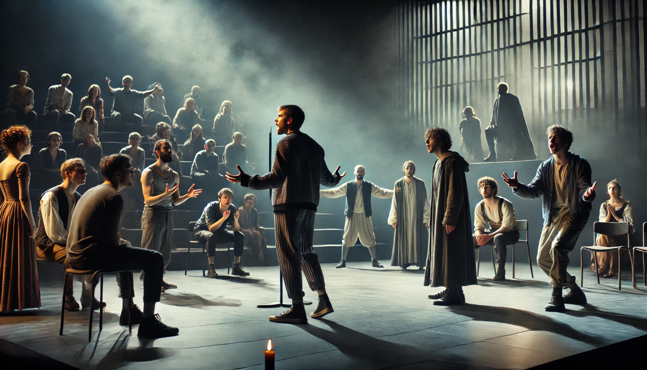 Modern Shakespeare stage performance

