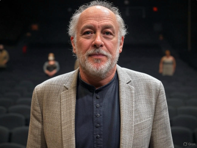 "Man in theater seating"