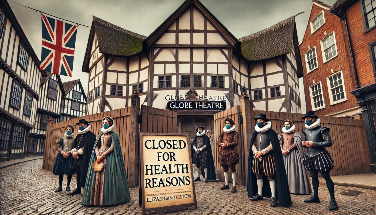 "Globe Theatre closed sign"