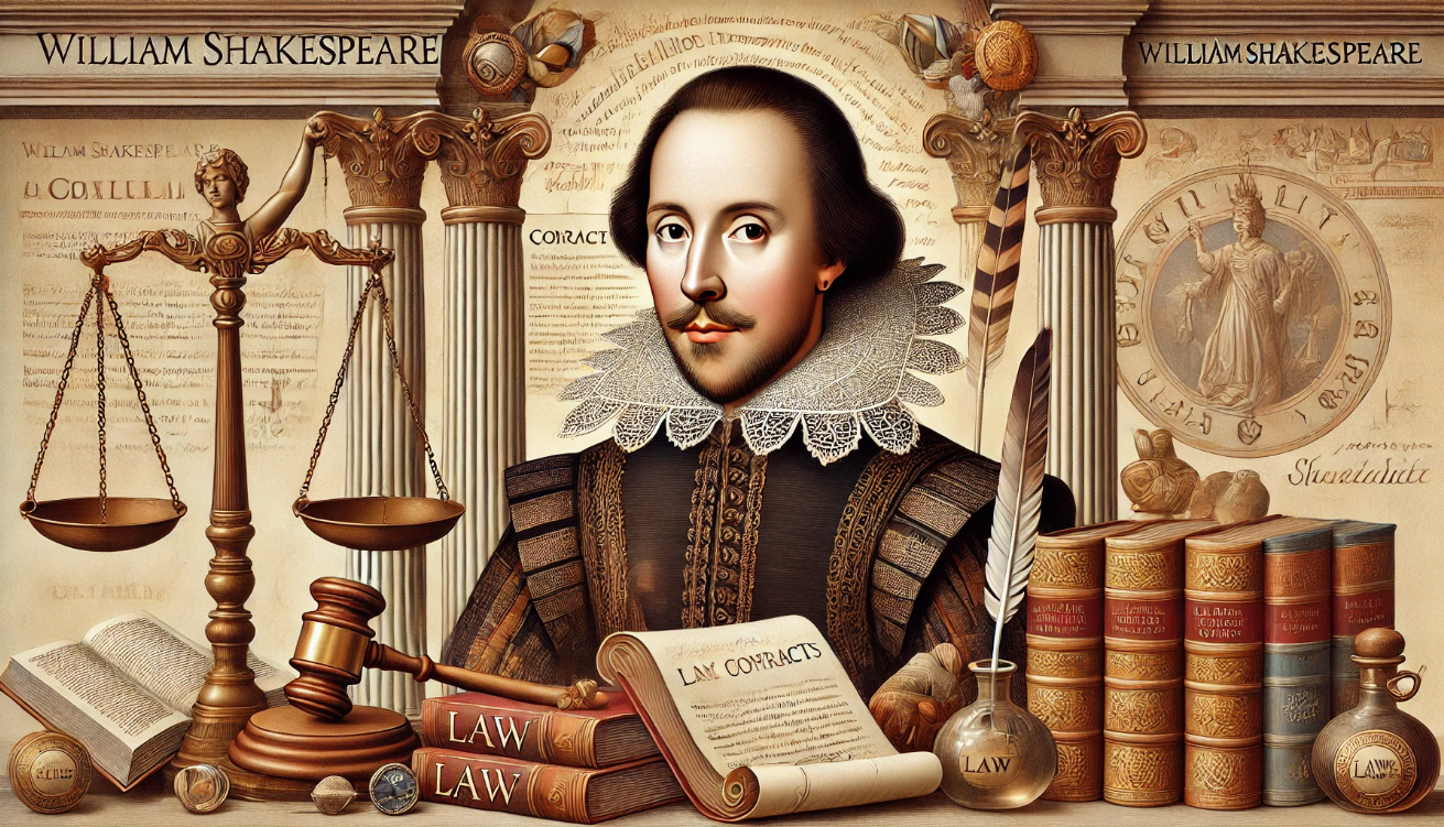 "Shakespeare with legal symbols"