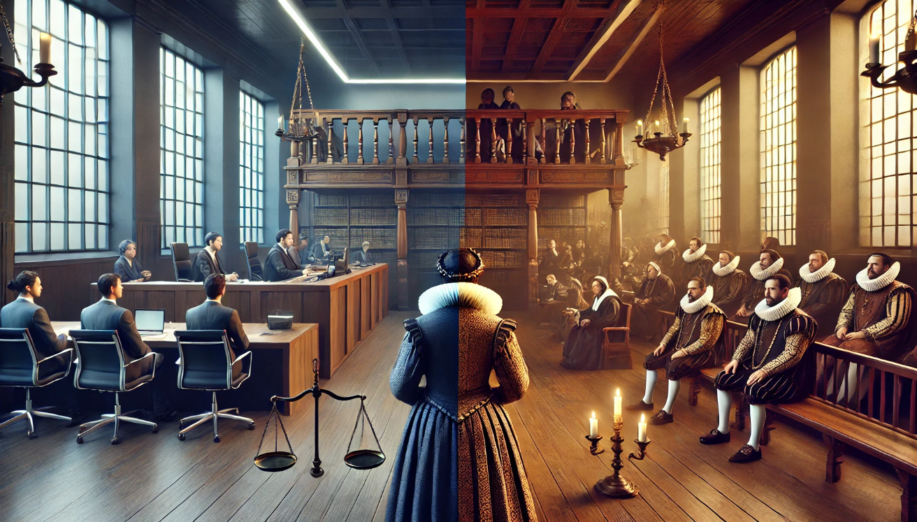 "Courtroom blending past present"
