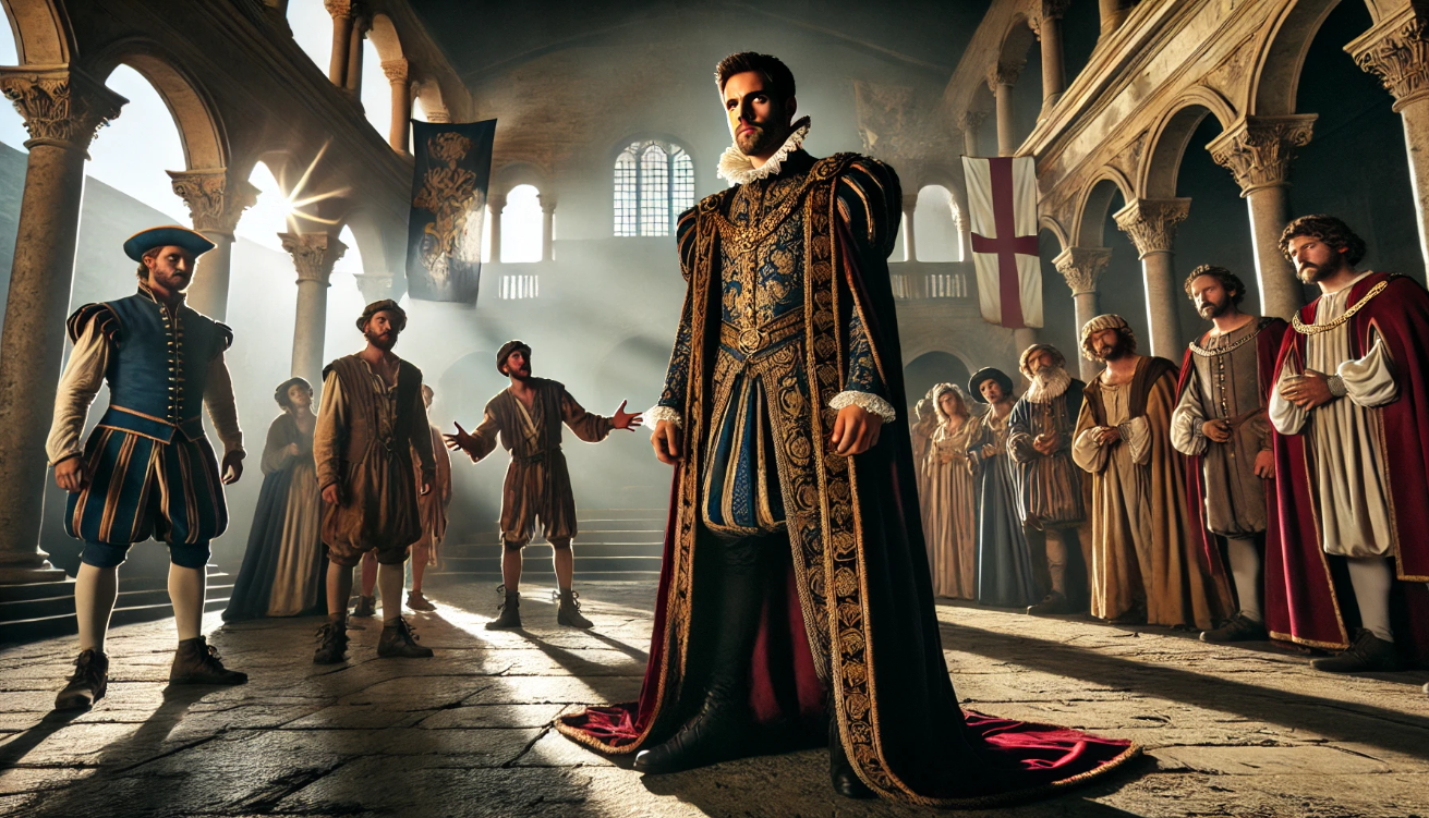 "Regal court gathering"