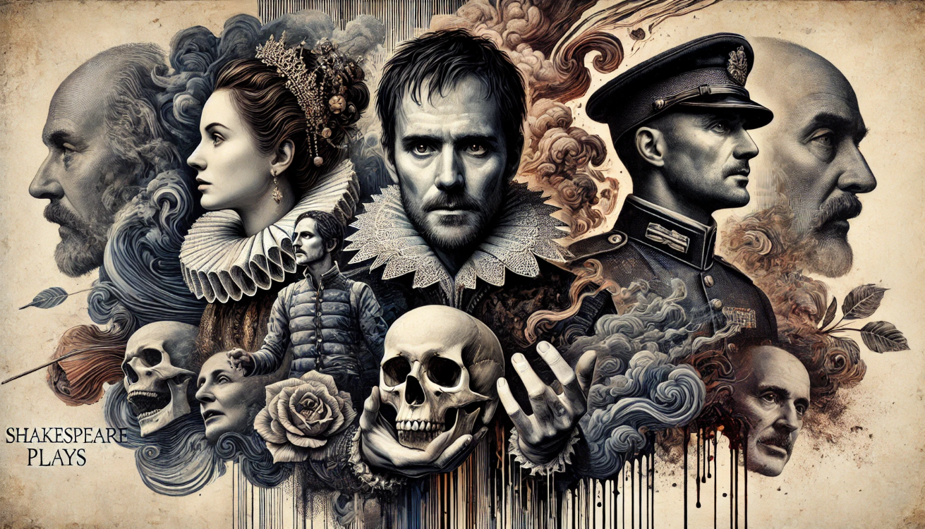 "Shakespearean characters in collage"