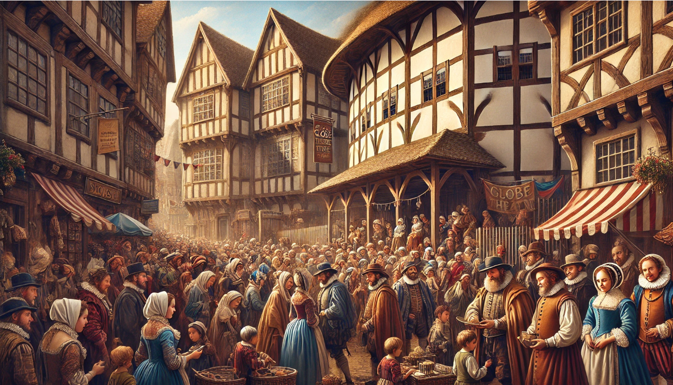 "Elizabethan crowd at play"